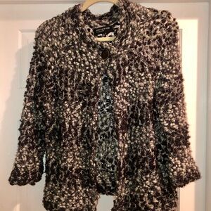 Jones New York Black and Gray Knit Cardigan